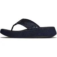 Original Brands F-Mode Toe Post - Denim And Hotfix Dames Sandalen - Donker Denim