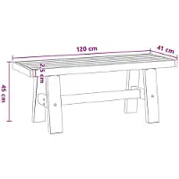 vidaXL Eetbank NOAIN 120 x 41 x 45 cm Massief grenenhout Zwart