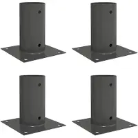 vidaXL Ronde Grondanker 4 st Antraciet 15 x 15 x 15 cm Metaal