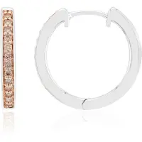 Cavill - Zilveren oorbellen 925 sterling zilver roségoud verguld - I1 Argyle Rose de France diamanten 0,156 ct - Pavé design - Luxe Annette collectie