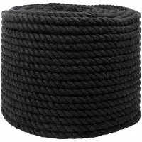 vidaXL Katoenen Touw 12 mm 250 m Zwart 100% katoen
