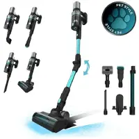 Cecotec Conga Rockstar 2500 Thunder Pet Flex, verticale stofzuiger, zonder zak, antraciet, azuurblauw, geschikt voor droog en nat gebruik, HEPA-filter, filterfunctie