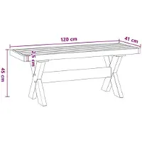 vidaXL Eetbank NOAIN 120 x 41 x 45 cm Massief grenenhout Naturel