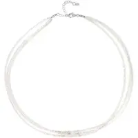 Cavill - Elegante Halsketting 925 Sterling Zilver - 64,5 ct Rond Zirkonium - Rhodium Plaat - Handgemaakt - Cambodjaanse Topkwaliteit