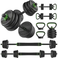 Aura Verstelbare Dumbells - Verstelbare Dumbbells - Dumbell Set - Verstelbare Dumbell - Zwart/Groen - 114cm x 19cm x 19cm