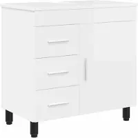 vidaXL Badkamer vaniteitsunit Hoogglans Wit 60 x 35 x 60 cm