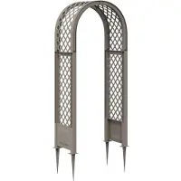 vidaXL Rozenboog met Spikes Grijs 97 x 43 x 218 cm PP
