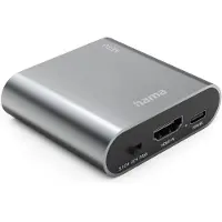 Hama 00205100, Zilver, HDMI, 3,5 mm, Vrouwelijke connector, Vrouwelijke connector, 58 mm