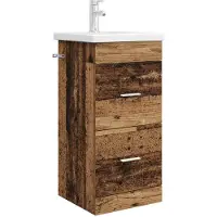 vidaXL Badkamer Vanity met Wastafel Oud hout 42 x 40 x 84,5 cm