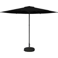 vidaXL Tuinparasol met voet 300 x 300 cm Polyester Rechthoekig Zwart