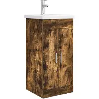 vidaXL Badkamermeubel met Wasbak Gerookt eiken 42 x 40 x 84,5 cm