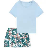 Schiesser Pyjama 'Modern Nightwear' lichtblauw / gemengde kleuren