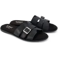 Toms Sol Mule Leer Dames Zwarte Sandalen