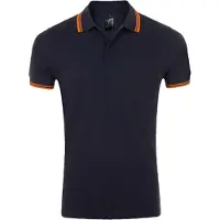 Sols Heren Pasadena Poloshirt (Franse marine/Neon Orange)