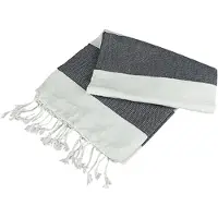 Artg Hamamzz Hamam Antalya Gestreepte Handdoek (Wit/Grafiet)
