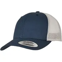 Flexfit Retro tweekleurige truckerpet (Marine / Zilver)