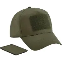 Beechfield Unisex Volwassen Verwijderbare Flard Honkbalpet (Militair Groen)