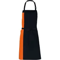 Link Kitchen Wear Unisex Duo Schort voor volwassenen (Zwart/Oranje)