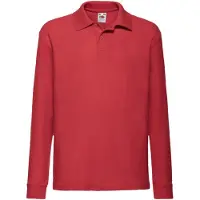 Fruit Of The Loom Polo shirt met lange mouwen voor kinderen/Kinderen (Rood)