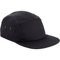 Beechfield Canvas 5-paneel baseballpet voor volwassenen (Zwart)