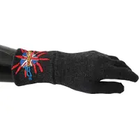 Dolce&Gabbana Gray #Dmen'sLondon Borduurde wollen herenhandschoenen