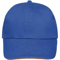 Sols Buffalo 6 panel baseballpet (Koningsblauw/neon-koraal)