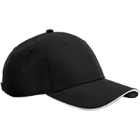 Beechfield Team Sports-Tech Baseballpet (Zwart/Wit)