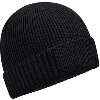 Beechfield Organic Cotton Engineered Patch muts (Zwart)