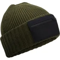 Beechfield Zip Patch muts (Militair Groen)