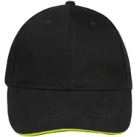 Sols Buffalo 6 panel baseballpet (Zwart/Goud)