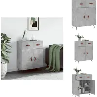 vidaXL Dressoir - Dressoirs - Kast - Wandkast - Dressoir 69,5x34x90 cm bewerkt hout betongrijs