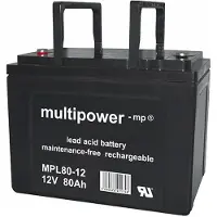 Multipower MPL80-12I Loodaccu 12 V 80 Ah Loodvlies (AGM) (b x h x d) 260 x 207 x 170 mm M6-schroefaansluiting Onderhoudsvrij, Geringe zelfontlading
