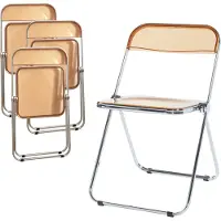 En.casa Klapstoel set van 4 Pornainen 74x46x47 cm oranje transparant []