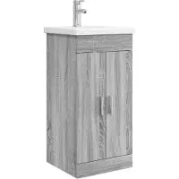 vidaXL Badkamer Vanity met Wastafel Grijs Sonoma 42 x 40 x 84,5 cm