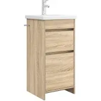 vidaXL Badkamer Vanity met Wastafel Sonoma Eiken 42 x 40 x 84,5 cm