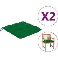 vidaXL Stoelkussens 2 st 50x50x7 cm oxford stof groen