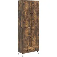 vidaXL Kast Set 2 st Gerookt eiken Bewerkt hout