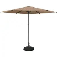 vidaXL Tuinparasol met voet 300 x 300 cm Polyester Rechthoekig Taupe