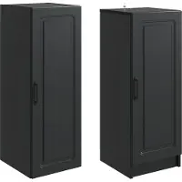 vidaXL Kast Set 2 pcs Zwart Bewerkt hout