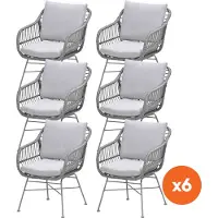 Garden Impressions Set van 6 - GI Margriet wicker dining tuinstoelen - Taupe