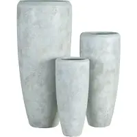 Ptmd Dashima Cream GRC Pot High Round Set Of 3