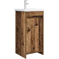vidaXL Badkamer Vanity met Wastafel Oud hout 42 x 40 x 84,5 cm