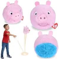 Sarcia.eu TY Peppa Pig George Knuffelbal, stuiterend knuffeltje, BEANIE BOUNCERS, behendigheidsspeelgoed voor kinderen 10 cm
