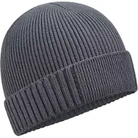 Beechfield Organic Cotton Engineered Patch muts (Grafietgrijs)