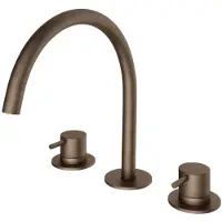 Hotbath Cobber - Wastafelmengkraan - zonder Waste - Laag - Bruin - Opbouw - Messing - V08