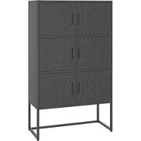 vidaXL Hoge kast 80x35x135 cm staal antracietkleurig