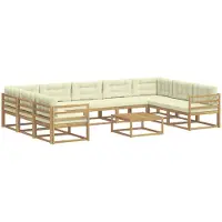 vidaXL Tuinset met 10 stuks, wit en crème