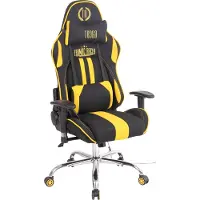 CLP Gaming bureaustoel Limit XM, bekleding van stof, met massagefunctie | Kleur: zwart/geel