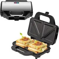 Mira Tosti-ijzers - Tosti Apparaat - Tosti Ijzer - Zwart/Zilver - 25cm x 29cm x 9cm