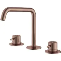 Hotbath Archie - Wastafelmengkraan - zonder Waste - Laag - Geborsteld Koper PVD - Opbouw - Messing - V04